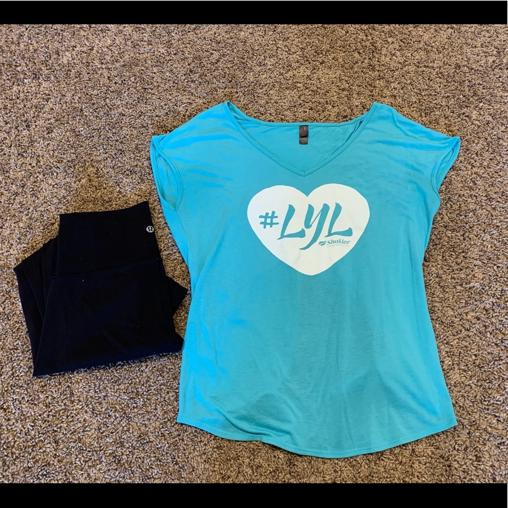 Shaklee open back tie tee size small #lyl